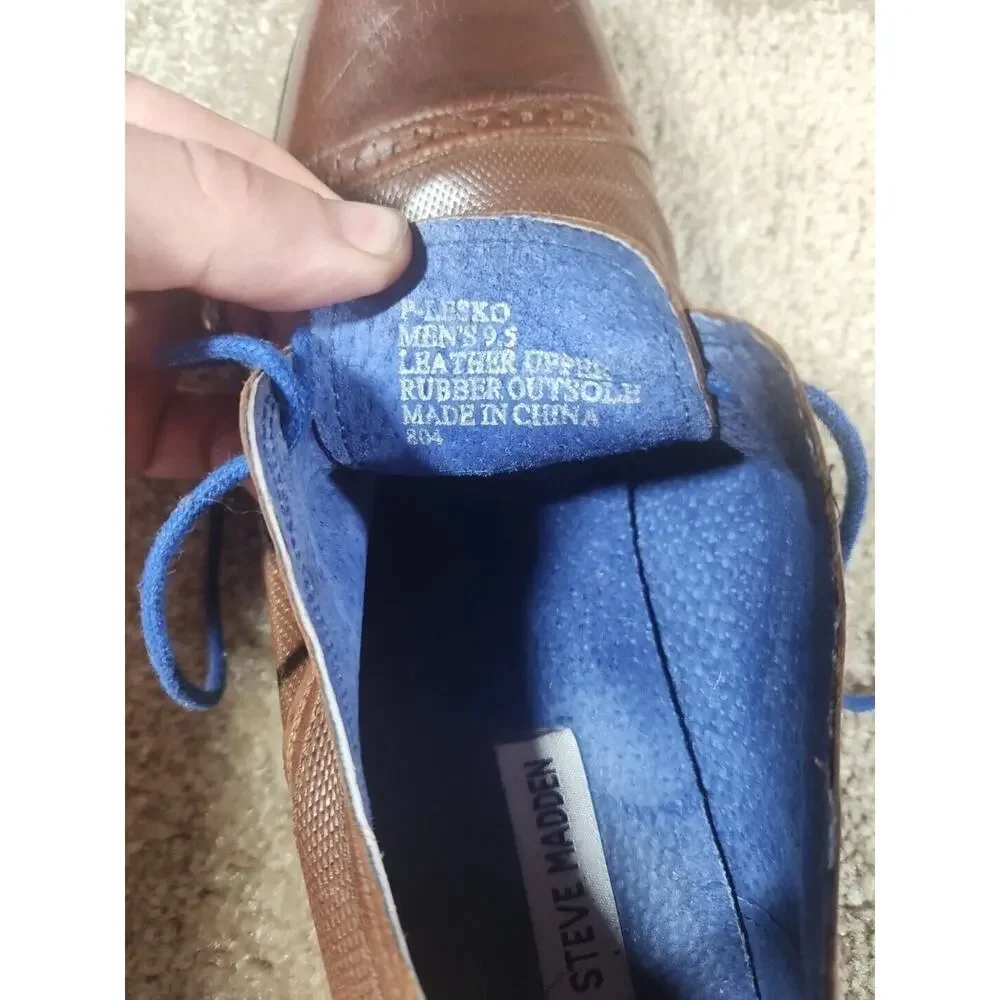 Steve Madden Shoes Men's P-Lesko Brown Leather Oxford Size 9.5